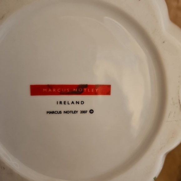 Marcus Notley Ireland Porcelain Pumpkin Canister Cookie Jar w Clover St Pats 8" - Picture 8 of 8